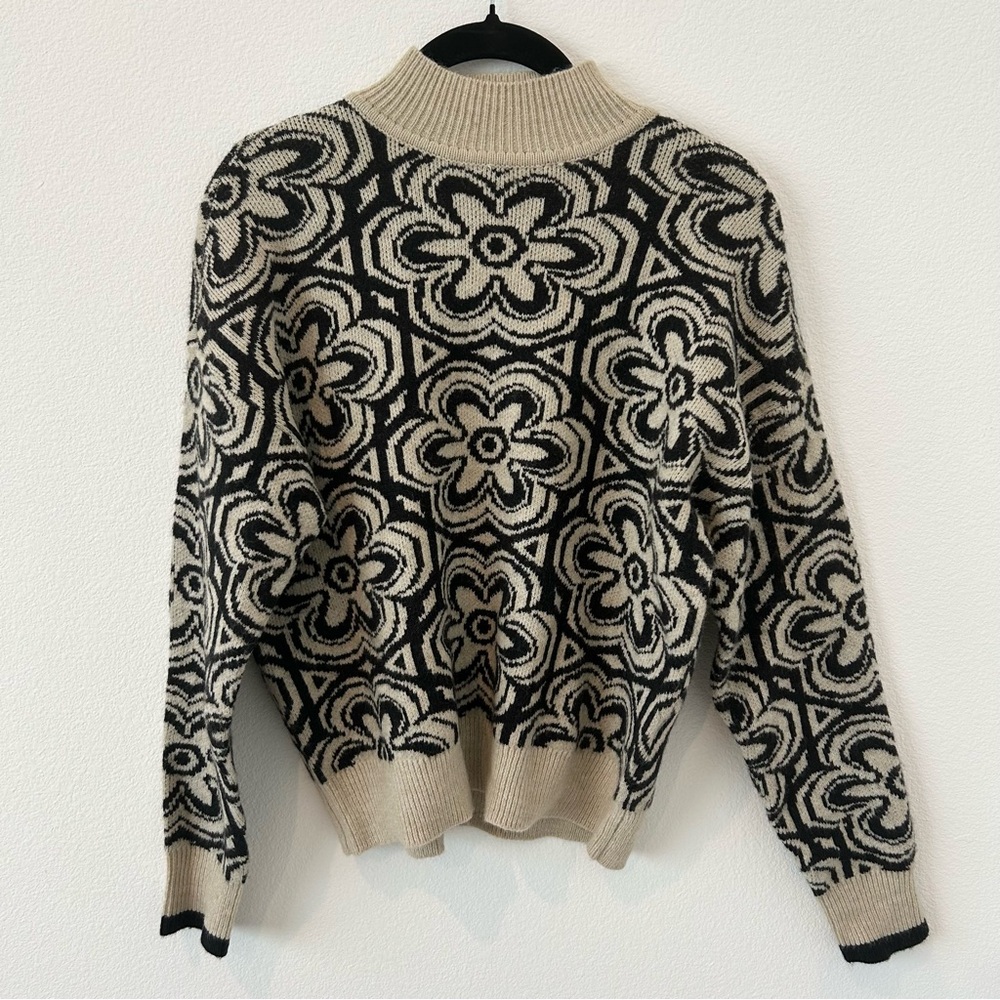 Philosophy Floral Mock Neck Sweater